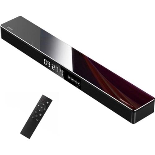 80W Home Theater TV Echo Wall Soundbar Wireless Bluetooth Speaker 3D Stereo Soundbar Subwoofer With LED Screen Clock Thermometer