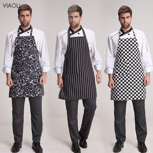 Wholesale unisex Half-length Adult Apron Striped Hotel Restaurant Chef Waiter Apron Kitchen Cook Adjustable waterproof Apron new