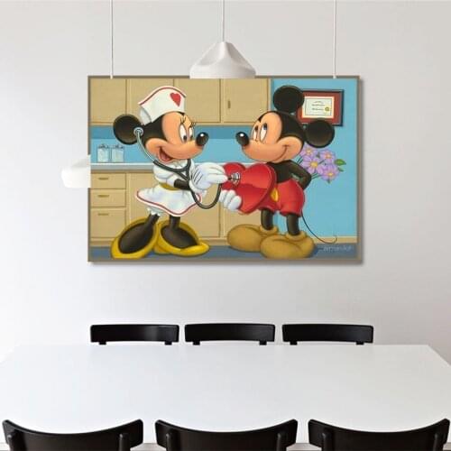 Full Round/square Diy 5d Cartoon Disney Mickey Mickey Sees A Doctor Diamond Embroidery Mosaic Rhinestone Decorative Painting