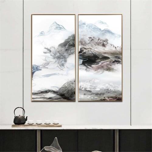 Landscape Canvas Poster Black White Abstract Smoke Fog Poster Canvas Print Painting Wall Art Living Room Home Decoration