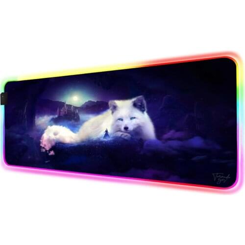 RGB MousePad Gamer Accessories Large LED Mouse Pad XXL Gaming Desk Mat 90x40cm arctic fox overwatch with Backlit