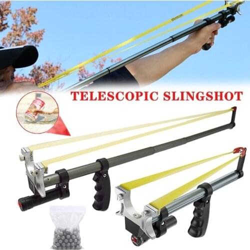 Straight Rod High Precision Slingshot High Power Telescopic Catapult Outdoor Hunting Shooting Tool