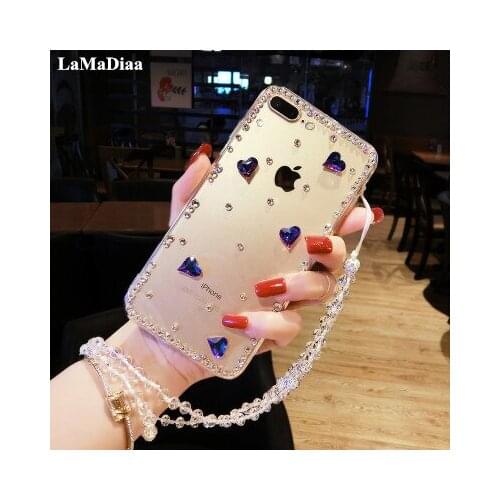 Luxury Love Heart Diamond Glitter Phone Cases For Xiaomi mi 5S 6 8 Lite 9 SE 5X 6X A2 MAX2 MAX3 MIX3 Soft Crystal Clear Cover