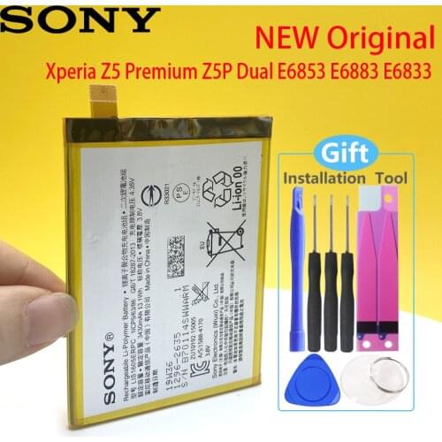 SONY Xperia Z5 Premium Z5P Dual E6853 E6883 Phone High Quality 100% Original LIS1605ERPC 3430mAh Battery