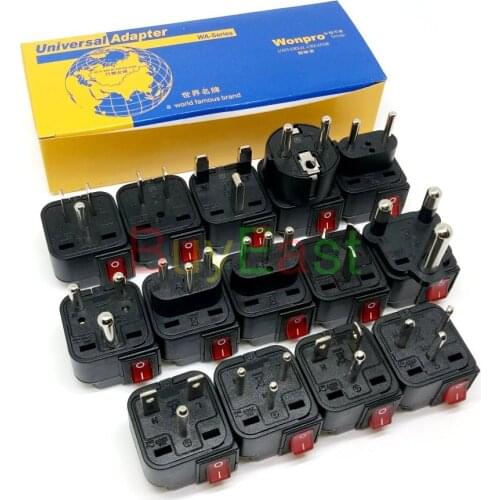 Travel Adapter Convert UK/US/AU/EU/FR/China/Swiss/Italy/Japan/Russia/Israel......World Plug With LED Mian Switch WONPRO Brand