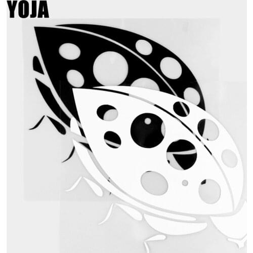 YOJA 15.1×13.9CM Vinyl Decal Handsome Lady Beetle Car Stickers Cartoon Animals Black/Silver 19C-0379