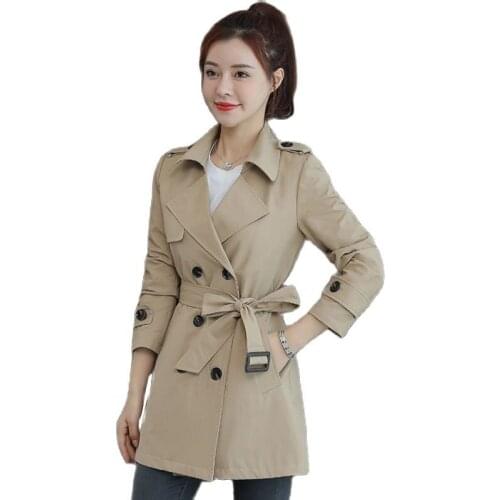 Double Layer Women Windbreaker 2021 New Spring Autumn Long Coat Fashion Plus Size 4XL Double Breasted Ladies Jacket Lining B1201