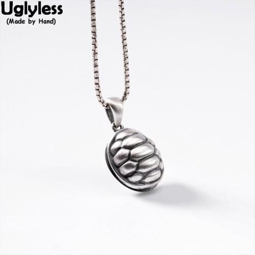 Uglyless Designer Tortoise Necklaces No Chains 925 Silver Turtle Shell Pendants for Women Thai Silver Handmade Fashion Pendant