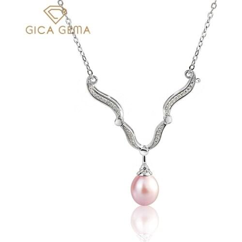 GICA GEMA Classic 925 Sterling Silver Freshwater Pearl Necklace for women Fine Jewelry