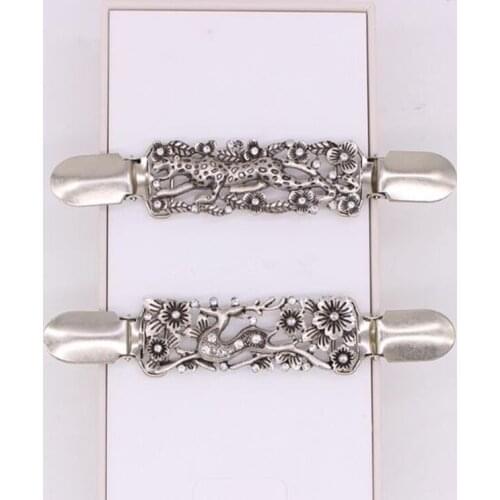 Animals and flowers rhinestone stamen plating alloy duckbill clip female dress chain cardigan sweater sweater clip