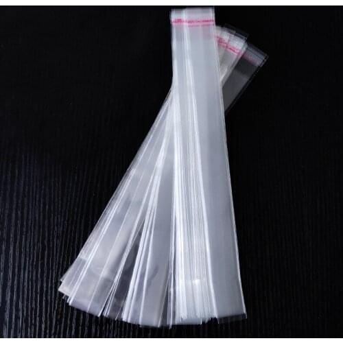 1000pcs 3*32cm Clear Plastic Self Adhesive Bag Self Slender Bag Small Pen Jewelry Packing Bag Gift Wrapping Supplies