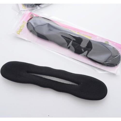 2pcs Black Hair Styling Bun Curler Maker Ring Magic Sponge Clip Foam Hair Tool