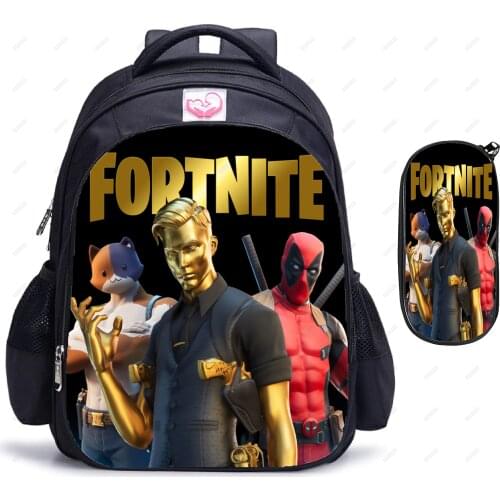 16 Inch FORTNITE School Bags Games Backpacks For Boys Girls Kids Orthopedic Primary Girls Boys Mochila feminina 2pcs