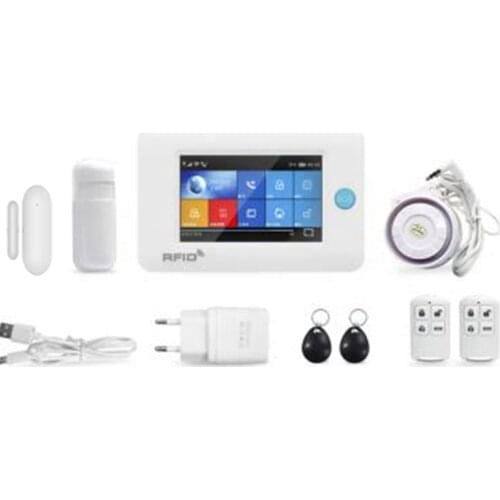 4.3 TFT color full touching screen smart home security wireless home security alarm system WIFI 3G GPRS