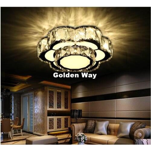 Free Shipping Modern Crystal Ceiling Lamp For Living Room D45cm Round Floral Crystal Lights Fixture For Bedroom Guaranteed 100