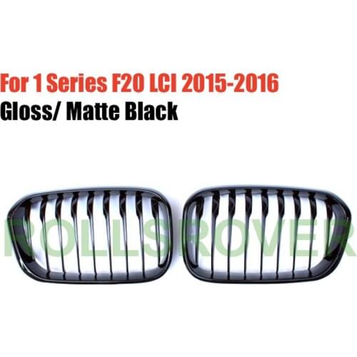 ROLLSROVER Black ABS Front Bumper Grille Grill For 1 Series F20 LCI 2015-2016 Single Strip Car Styling