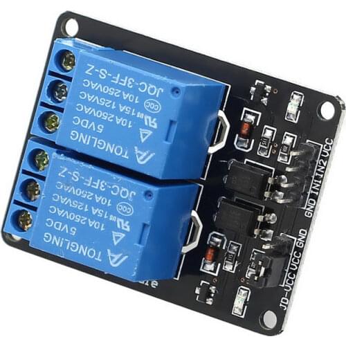 DIY PC817 2-CH 5V Relay Module Optocoupler Low Level Trigger Expansion Board Compatible Optocoupler Extension Board - Blue