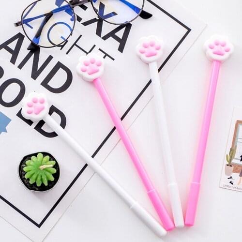 40PCS Super Green Big Cat Claws Cute Cartoon Gel Pens Black 0.5mm Water Pen Student Stationery School Supplies