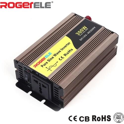 300W 12VDC/24VDC to 110VAC/220VAC Pure Sine Wave Inverter For Home Application With Solar System