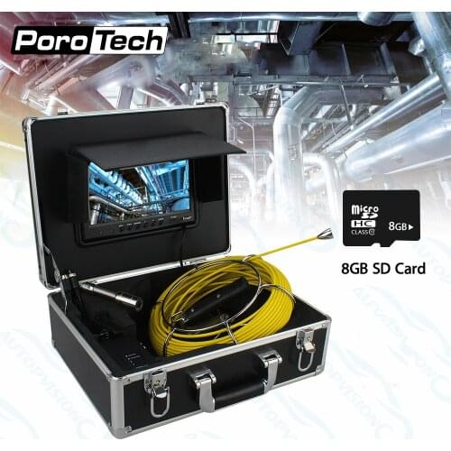 20/30/50M Cable 7" TFT LCD Monitor Built-in DVR Card Slot and 8GB SD Card Picture Pipe Inspection System Endoscope Camera WP70
