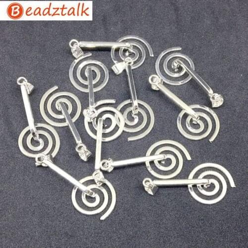 Fashion Jewelry Finding Metal Spiral Holder Fit for Stone Round Donut Pendant Necklace Brass Base DIY Hand Made Jewelry