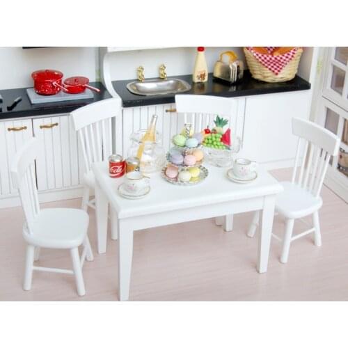5pcs Dining Table Chair Model Set 1:12 Dollhouse Miniature Furniture