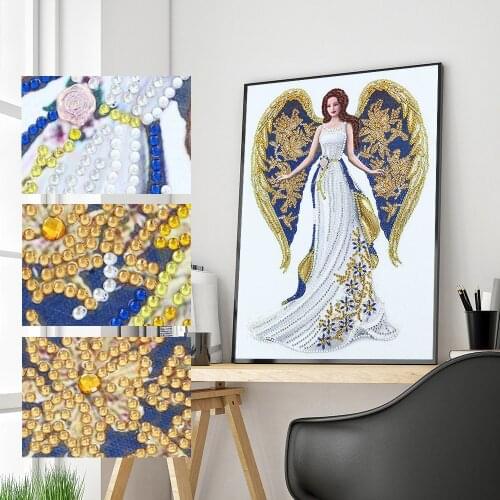 Diamond Painting Kits for Adults Special Shape Diamond Crystal Rhinestone Lady Angel DIY Partial Drill Embroidery Cross Stitch