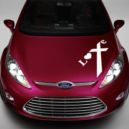 EmpireYing 3 Sizes 8 Colors Love Heart Faith Cross Christian Art Lettering Car Sticker SUV Bumper Door Home Decor Vinyl Decals