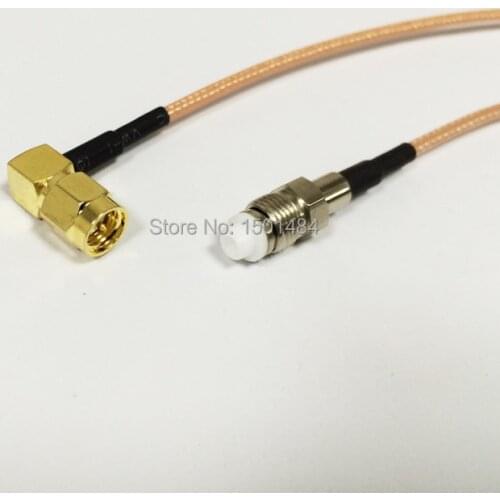 New SMA Male Plug Right Angle Connector Switch FME Female Jack Convertor RG316 Cable 15CM 6" Adapter