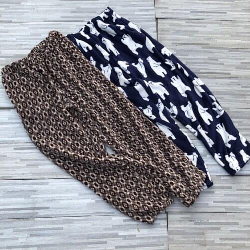 Pajama pants for men Winter fleece long pants print
