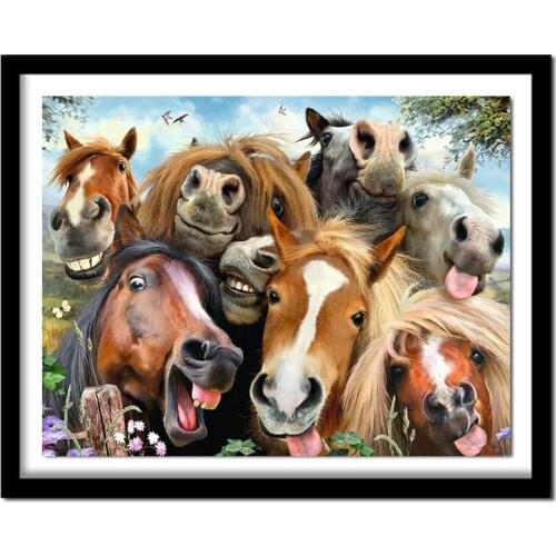 Full,Diamond Embroidery,5D,Diamond Painting horse family,animal,Stitch Cross,3D,Diamond ,Needlework,Crafts,Christmas,gifts
