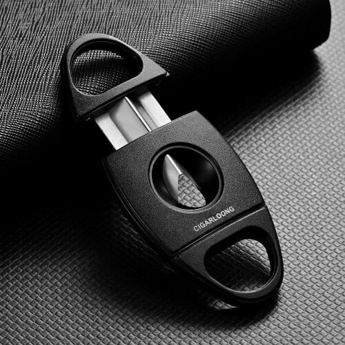 Cigar Cutter V Cut Sharp Stainless Portable V Cigar Cutter Luxury Frosted Textured Hole Cigar Opener Guillotine With Gift Box
