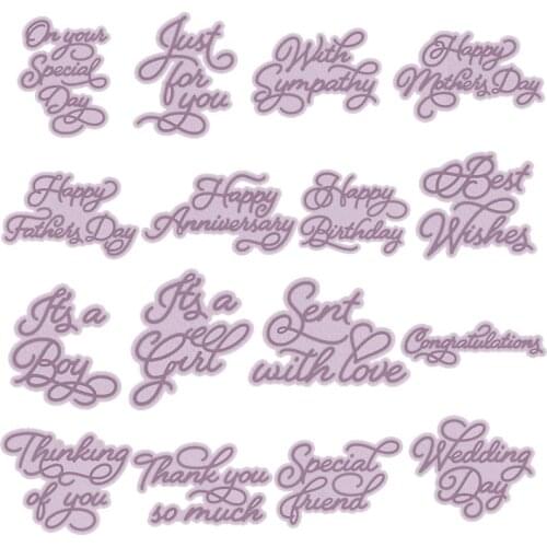 Best Wishes English Phrase Metal Cutting Dies for Scrapbooking New 2019 Craft Die Cut Card Making Embossing Stencil Photo Album