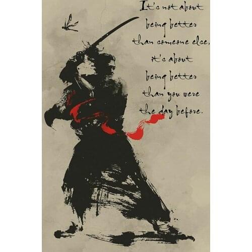 Samurai Miyamoto Musashi Its Not About Being Better Than Art Film Print Silk Poster for Your Home Wall Decor 24x36inch