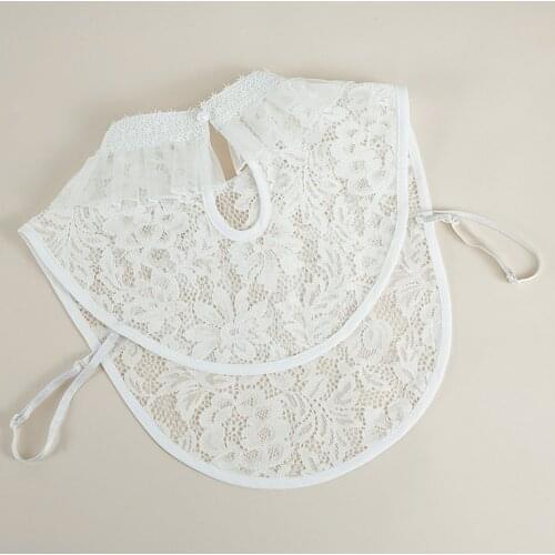 Women Stand Fake Collar Blouse Lace Floral Detachable Shirt Collar False Collar Lapel Blouse Dress Clothes Accessories