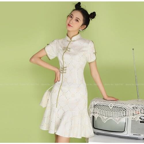 Women Retro Elegant Cheongsam Chinese Style Traditional Qipao Wedding Evening Dress Fashion Bodycon Print Vintage Qi Pao Vestido