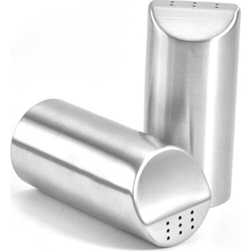 2 Pcs Spice Jar Rotating Cover Salt Sugar Bottle Spice Pepper Shaker Seasoning Can Stainless Steel Kitchen Gadgets