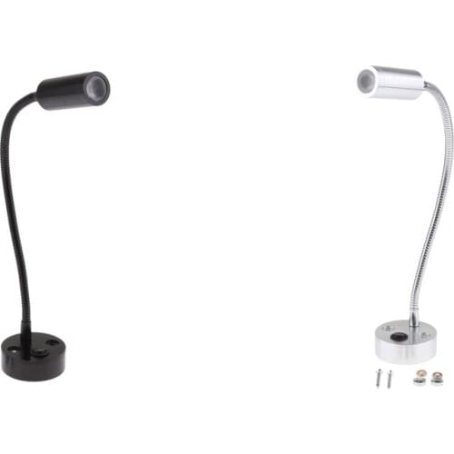 2pcs LED Wall Lamp 3W, Bedside Wall Light - Adjustable Reading Lamp with Long Gooseneck, Lighting for Marine, Boat, RV