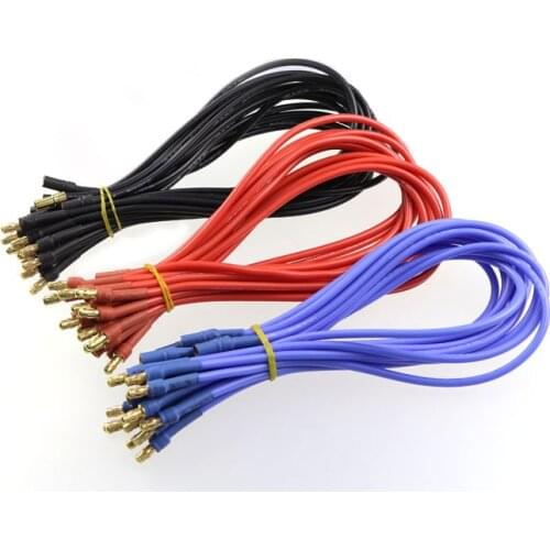 3PCS Amass 3.5mm Banana Connector 16AWG Silicone Extension Wire 10cm 20cm 30cm 40cm 50cm for RC Drone Motor ESC Black+Red+Blue
