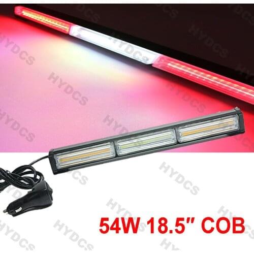 54W COB LED Traffic Advisor Security Emergency Warning Flashing Strobe Light Red White Lamp