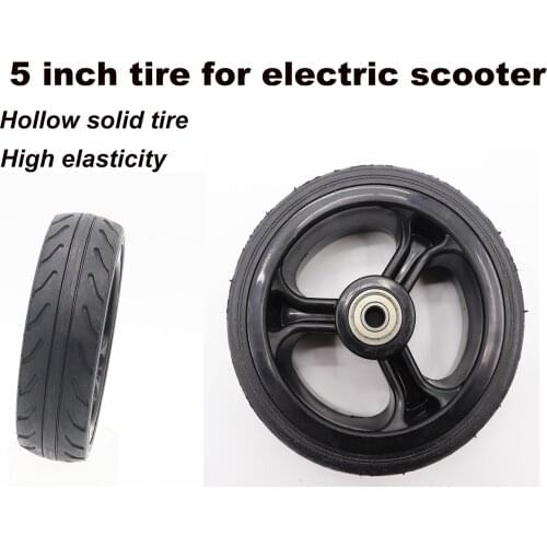5 x 2.0 inch non slip solid tire for electric scooter high elasticity rubber and plastic alloy durable 5 inch scooter tire