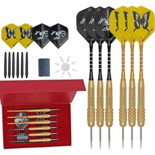 6 Pcs 2 Color Copper Straight Barrel dart Needle darts Safety With Box for Indoor Game Sports