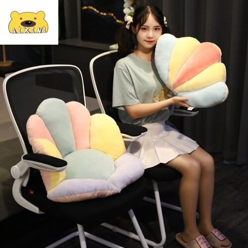AIXINI Kawaii Pillows Elastic Petal Cushion Rainbow Flower Seat Cushion Stuff Flower Plush Soft Sofa Chair Cushion Decor Plushie