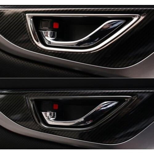 Car-Styling Accessories Inner Door Handle Box Sequins For Subaru XV 2018 2019 Internal Door Bowl Stickers Frame Cover Trim 3pcs