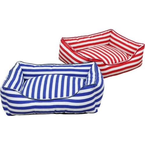 Large Confortable Canvas Square Rectangle shape durable Eco-friendly dog bed for four season universal bedding