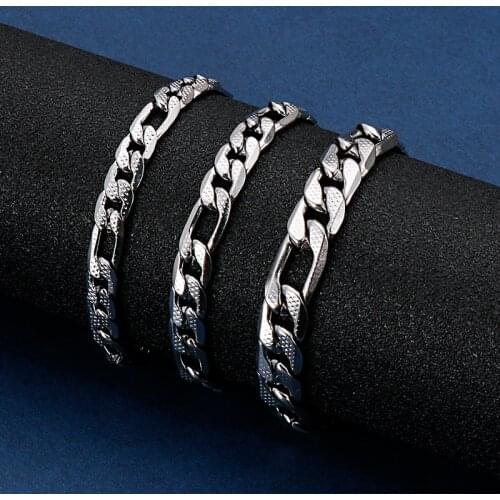 KALEN 9mm Chunky Cuban Chain Bracelet For Men Women Stainless Steel 16-24cm Link Chain Bracelets Jewellry 2020