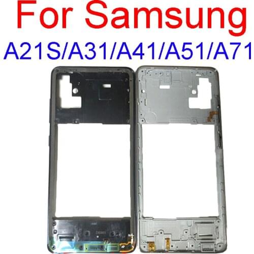 Middle Frame Housing Case For Samsung Galaxy A21S A217 A217F A31 A41 A51 A71 A315 A415 A515 A515 A715 With Side Button Parts
