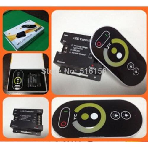 Dc 12-24v 5 key touch pannel rf wireless remote control led color temperature controller dimmer,output 3 channel,6A/CH,max 288w