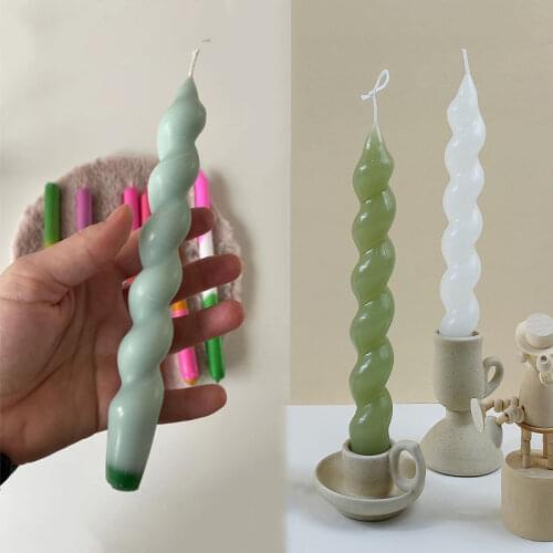 Conical Long Brush Holder Candle Plastic Mold Big and Small Head Long Brush Holder Candle Mould Stripe-Shaped Candle Mold