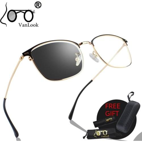 Photochromic Sunglasses Clear Blue Light Blocking Chameleon Lens Computer Glasses Anti Radiation Eyestrain Blue Ray UV400 Men